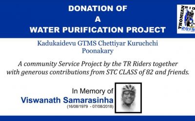 Donation of a Water Purification Project by THOMIAN Riders